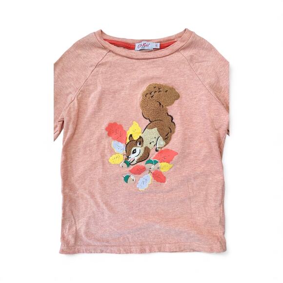 Cath Kids London Girls 7-8 Fall Embroidered Squirrel Long Sleeve Top - Picture 2 of 4